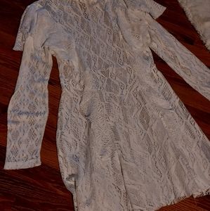 Free people white tunic, lace, long sleeves, layering, new with tags